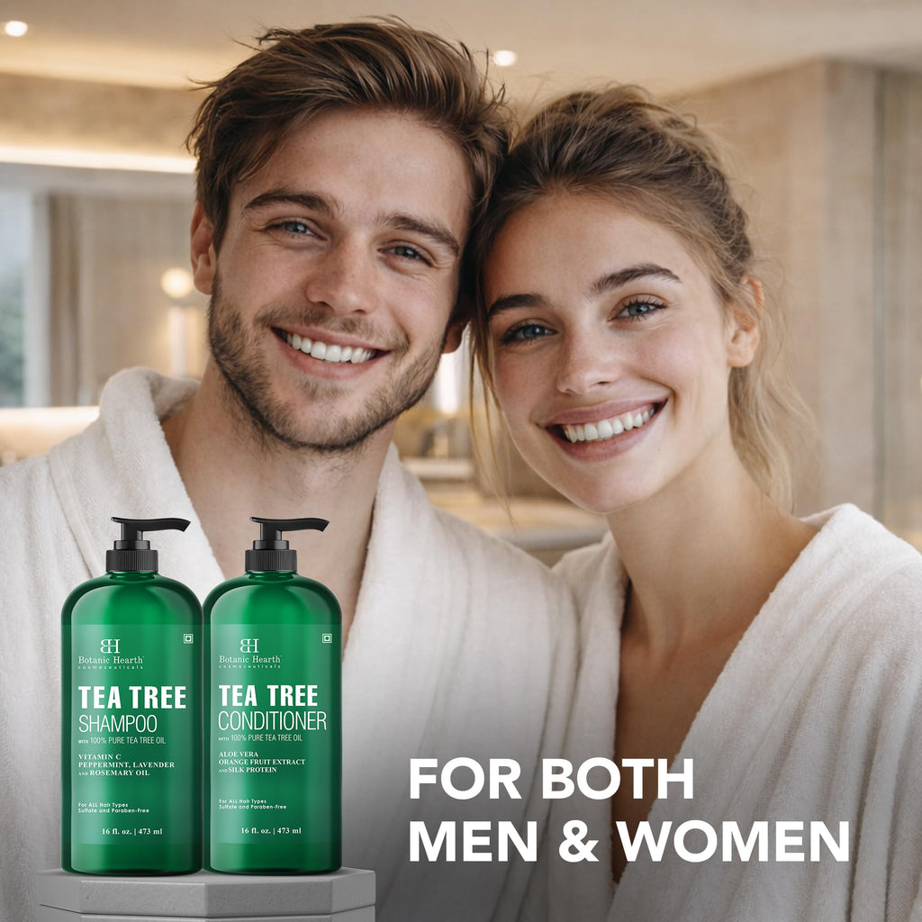 Botanic Hearth Tea Tree Shampoo And Conditioner Set for Men & Women - 32oz
