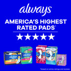 Always Radiant Feminine Pads for Women, Flexfoam Pads with Wings, Size 2, Heavy Absorbency, Lightly Scented, 78 Count (3 Packs of 26)