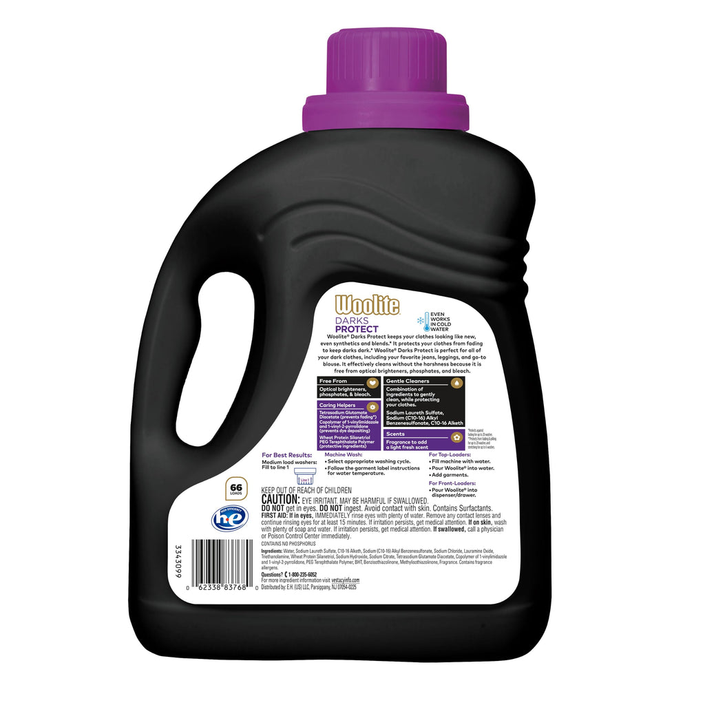 Woolite Darks Liquid Laundry Detergent for Black Clothes,100 Oz 66 loads
