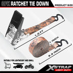 XSTRAP STANDARD Ratchet Tie Down Straps - 8PK - 1'' x 10 ft - 900 LB Break Strength Cargo Straps for Moving Appliances, Lawn Equipment, Motorcycle (Camouflage2)