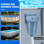 DeeprClean Through Wall Skimmer for Above Ground Pool, Heavy Duty Wall Mount Pool Skimmer Kit, Universally Fits All Standard Pool Wall Openings, In Wall Pool Surface Skimmer for Above ground Pool-Blue