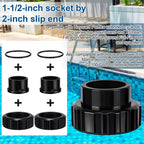 Joyfolk 4 Pcs SP1500UNPAK2C Union Connection Kit, 1-1/2-inch Socket by 2-inch Slip Flush Union Connectors Pak Replacement, Compatible with Hayward Pumps/filters and Chlorine Feeders