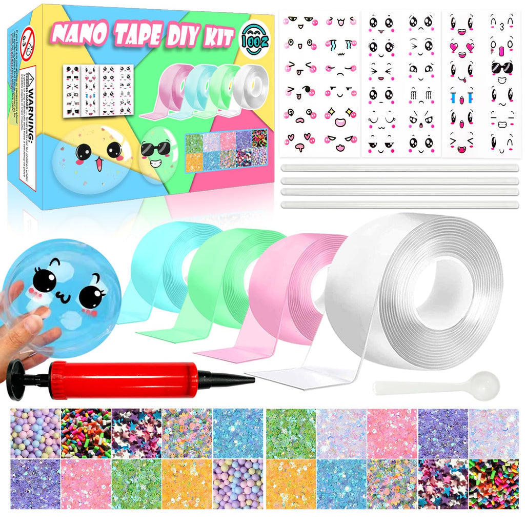 Nano Tape Bubble Kit, Nano Double Sided Adhesive Tape Bubbles, 4Pcs Nano Tape Toys Kit for Boys and Girls Party Favors and Kids Craft Fidget Toys Set