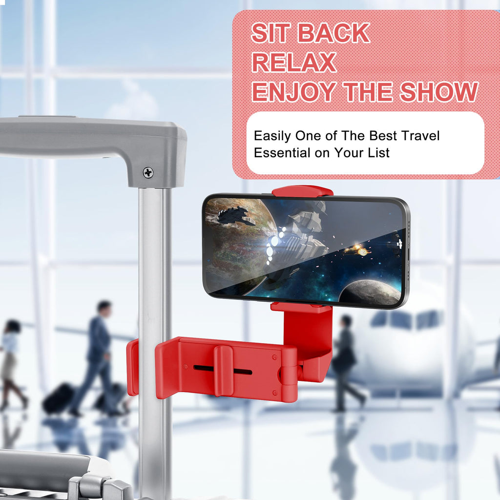 Perilogics Airplane Phone Holder Mount Universal in Flight Hands Free Viewing with Multi-Directional Dual 360 Degree Rotation (Coral)