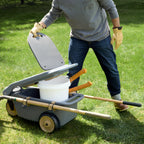 Step2 EverTough Garden Hopper Rolling Gardening Cart with Seat, Heavy-Duty Wheels, Tool Storage, Durable Resin Yard Wagon, Easy to Clean, 300 lb Capacity