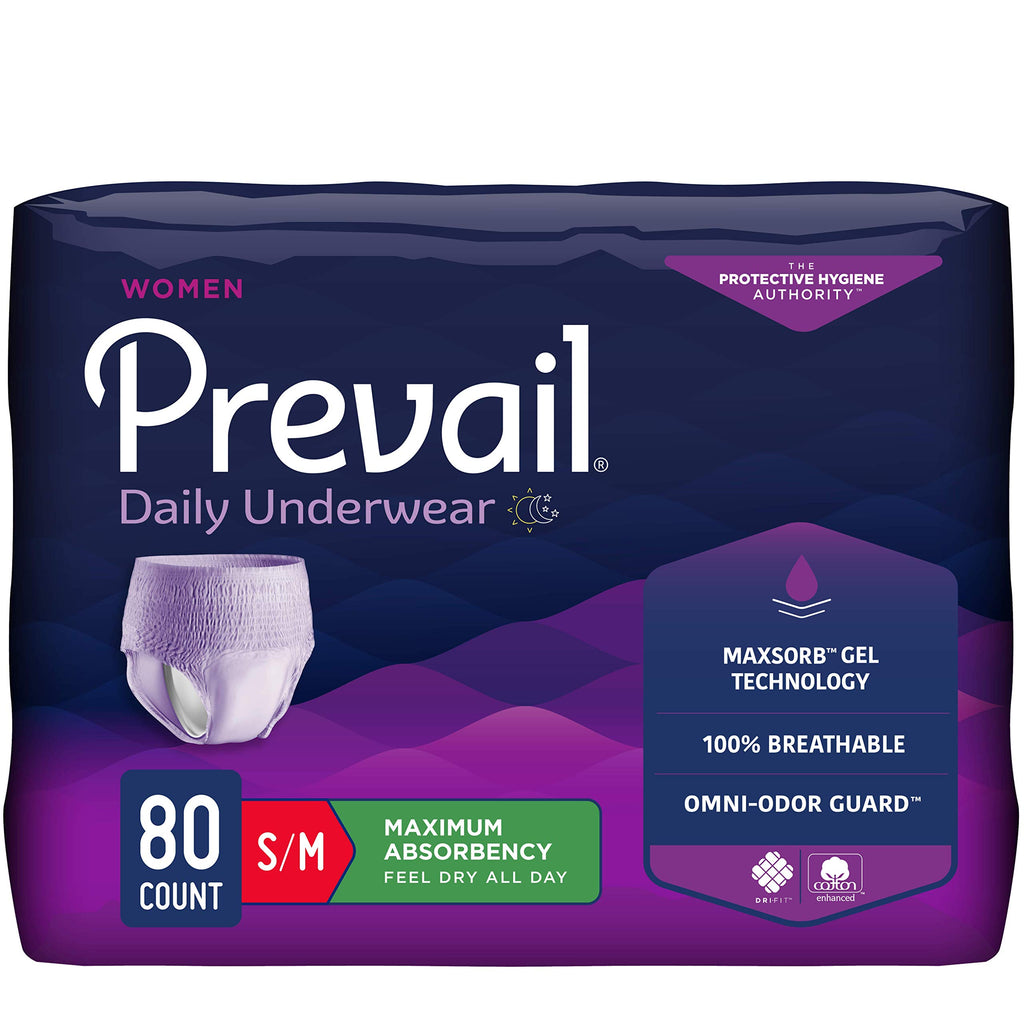 Prevail Proven | Small/Medium Pull-Up | Incontinence Protective Underwear for Women | Maximum Absorbency | 80 Count