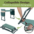 Pure Garden 2-in-1 Foldable Garden Kneeler and Seat, Green