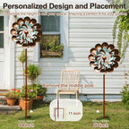 Wind Spinners for Yard and Garden Large, 84 Inch Wind Spinners Outdoor Metal, Wind Sculptures & Spinners Birthday Gifts for Family or Friends(Classical Flower)