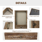 AW Bridal 11X16 Large Shadow Box Picture Frames Deep Shadow Boxes Display Cases with Removable Shelves and Drawers, Brown Wooden Memory Boxes for Keepsakes with Slot Christmas Decorations Gifts