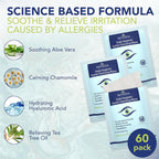 NOVEHA 180Pcs Daily Hygienic Eyelid & Lash Wipes | 120 Individually Wrapped Cleansing Eyelash Wipes - For Blepharitis & Itchy Eyes, Demodex and Natural Makeup Remover & Daily Cleanser (3 Pack)