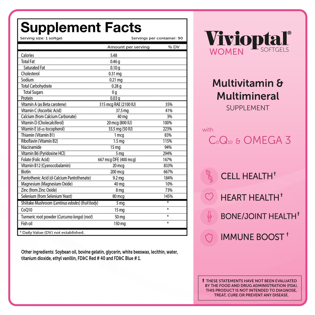 Vivioptal for Men, 60 Softgels + Vivioptal Women, 90 Softgels, Multivitamin & Multimineral, Gluten Free, German Formula