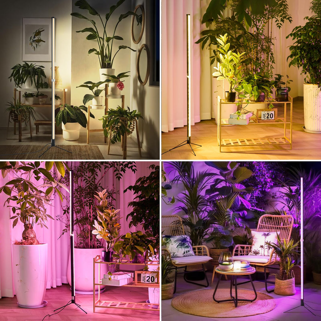 Atmel Standing Grow Lights for Indoor Plants with Timer 4Ft, 3 Adjustable Modes Full Spectrum Plant Lights for Indoor Growing, 243 LED Plant Grow Light for Flowering, Office, Indoor Garden