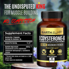 Earth Elixir Ecdysterone Supplements 900mg (180Capsules) – Made in USA - Muscle Building Supplements for Men w/ 95% Beta Ecdysterone w/Hydroxypropyl-β-Cyclodextrin for Enhanced Bioavailability