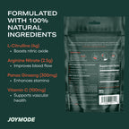 JOYMODE Performance Booster w/Arginine Nitrate, L-Citrulline, Vitamin C, and Ginseng - 10 Servings - Supports Nitric Oxide, Blood Flow, and Erection Quality