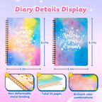OIHEW 2-PC DIY Journal Kit for Girls Age 8-14, DIY Journal Set for Teen Girl,Christmas|Birthday Gift for 8 9 10 11 12 13 14 Year Old Girl Ideas, Stationery|Scrapbook|Diary Art Crafts Supplies Toy Set