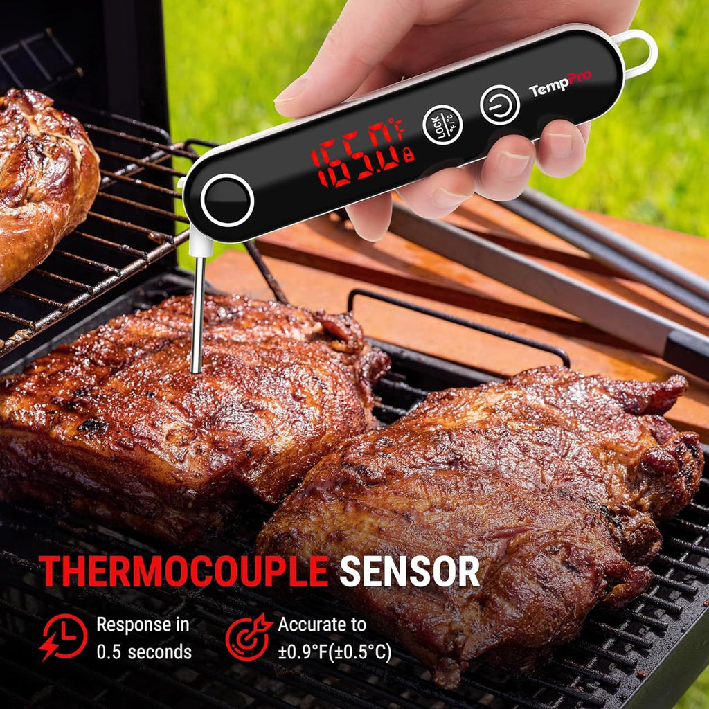 TempPro TP18 Instant Read Meat Thermometer Digital with Thermocouple Sensor, Cooking Food Thermometer for Grill, Smoker, BBQ, Oil Deep Frying, Candy, Kitchen Thermometer Bakeware(Previously ThermoPro)