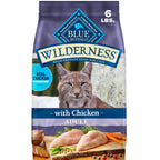 Blue Buffalo Wilderness Chicken Adult Dry Cat Food, Grain-Free, 6 lb