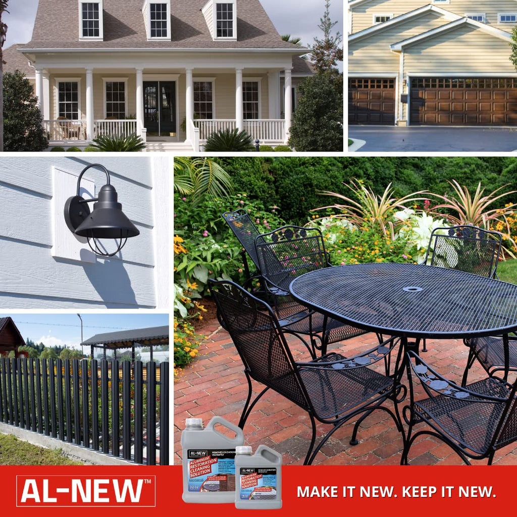 AL-NEW Aluminum Restoration Cleaning Solution | Clean & Restore Patio Furniture, Stainless Steel, and Other Household Metal Surfaces (32 Ounce Kit)
