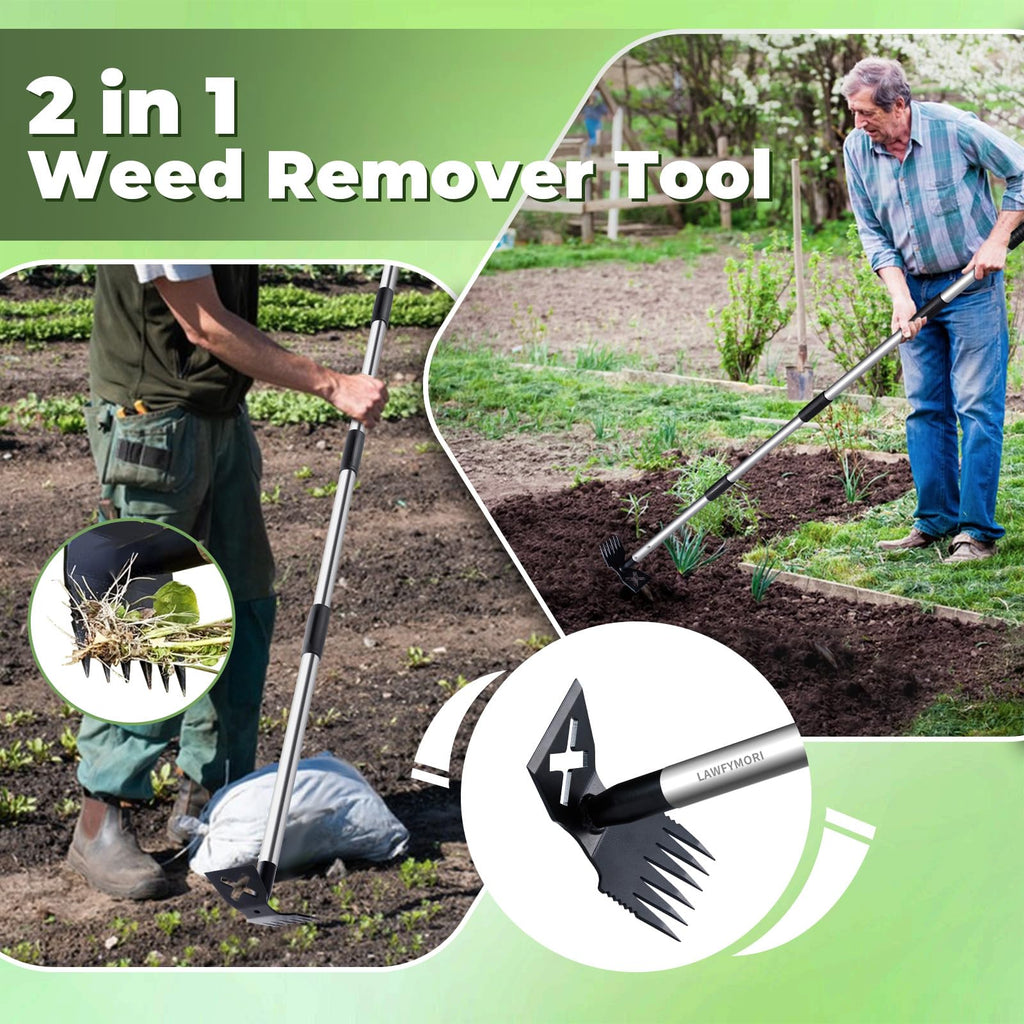 LAWFYMORI Weed Puller Tool with Long Handle, 60" Garden Weeding Tool