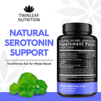 Natural Serotonin Supplement - Made in USA Manganese Serotonin & Cortisol Manager - Serotonin Booster Vitamin Supplement for Women with 5-HTP Vitamin B6 B12 GABA L Theanine L Tryptophan - 60 Capsules