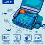 Bentgo Kids Lunch Bag - Durable, Double-Insulated Lunch Bag for Kids 3+; Holds Lunch Box, Water Bottle, & Snacks; Easy-Clean Water-Resistant Fabric & Multiple Zippered Pockets (Shark)
