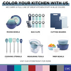 COOK WITH COLOR Prep Bowls with Lids- Wide and Deep Nesting Plastic Small Mixing Bowl Set with Lids, 8 Piece Set - Wide Bowls, Blue/Grey