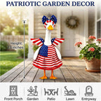 Go Ho 4th of July Porch Goose Outfit Angel Style, American Flag Patriotic Clothes for 23 Inch Porch Goose Statue, Independence Day Costume, 250th Anniversary USA Outdoor Lawn Garden Decoration