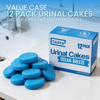 Urinal Cakes, Ocean Breeze Scent Urinal Deodorizing Block, Fresh Ocean Scent Urinal Pucks (Case of 12)