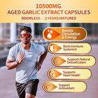 VivoNu Aged Garlic Extract Capsules, 10500mg Odorless Garlic Supplements with Magnesium, Chromium, B1 & B9, Supports Immune Health & Heart Function| 2 Years Matured | 300 Softgels