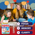 BrightKids Focus Gummies for Kids & Teens – Brain Gummies for Memory and Focus, Omega 3 DHA Brain Vitamins for Kids, Attention & Learning Support Childrens Vitamins, Drug-Free, Made in USA, 60 Count
