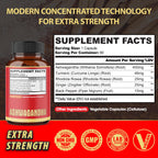 90 Capsules - Ashwagandha Supplement Capsules - Ginger Root, Turmeric, Rhodiola Rosea & Black Pepper