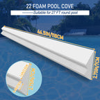 Desunqin 46.5" 22PCS Peel and Stick Pool Cove for 27' Round Above Ground Pool, Closed Cell Foam Peel and Stick Above Ground Pool Cove with Adhesive Backing, Protect Pool Liner, Prevents Excess Wear