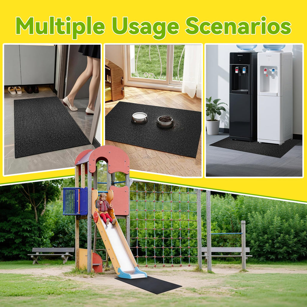 2-Pack Outdoor Playground Mats, 40" L X 24" W High-Density PVC Playground Protection Mats Rubber Wearmat with Double-Sided Anti-Slip Texture for Swings and Slides