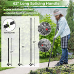 Garden Hoe,2 in 1 Heavy Duty Stirrup Hoe and Cultivator Gardening Tool Set with 62 inch Long Handle,Lightweight Hoes Weeding Rake for Fast Weeds Grass Removal,Cultivating, Loosen Soil, Sharp Edge