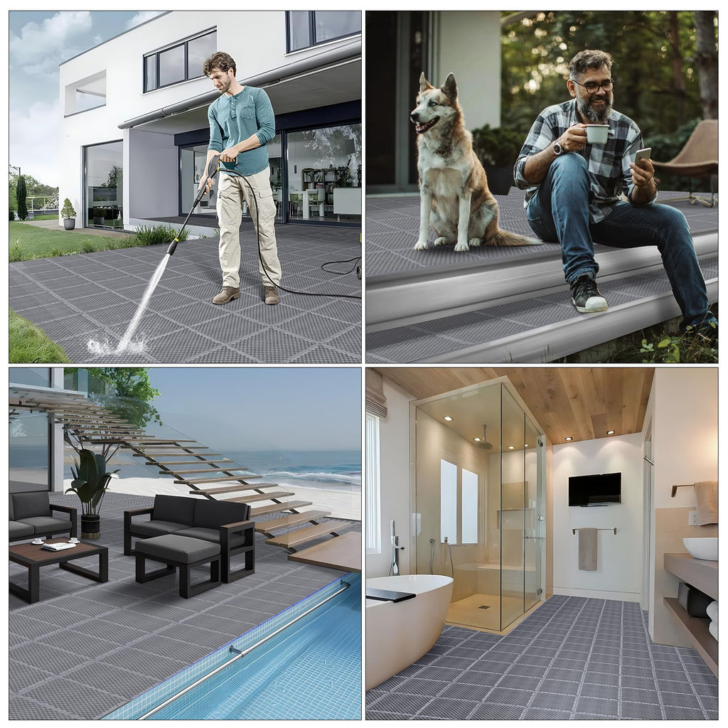 16 PCS Modular Interlocking Cushion Interlocking Floor Tiles with Hole