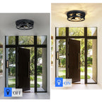 SKEJAO Flush Mount Ceiling Light Fixture, 3-Light Ceiling Light Fixture for Hallway, Black Hallway Light Fixtures Ceiling,Light Fixtures Ceiling Mount for Kitchen,Farmhouse,Hall (1 Pack)