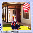 4th of July Porch Goose Outfit Patriotic Independence Goose Clothes for 23" High Cement or Plastic Geese Costume for Yard Lawn Outdoor Garden 250 Anniversary Duck Statue Dress USA American Flag Decor