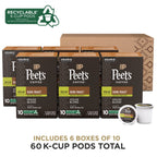 Peet's Coffee, Dark Roast Decaf Keurig K-Cup Pods, Decaffeinated Arabica Coffee - Decaf House Blend 60 Count (6 Boxes of 10 K-Cup Pods)