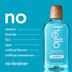 Hello Antiplaque Whitening Fluoride Free Toothpastes and Clean Mint Alcohol Free Mouthwash Bundle Pack, Whitening Toothpaste and Antigingivitis Gum Mouthwash Pack, No Alcohol for Zero Burning