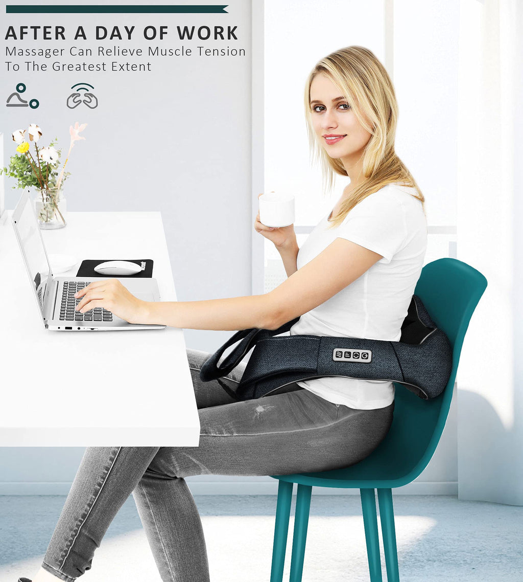 Mo Cuishle Shiatsu Neck & Back Massager with Heat – Gifts for Husband Wife