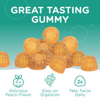 Chapter One Magnesium Gummies, Great Tasting Magnesium for Kids, Calm Kids Magnesium, Magnesium Gummies for Women and Men, Certified Kosher (Peach)