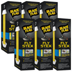 Black Flag Fly Stick, Trap Houseflies and Flying Insects, Pack of 6