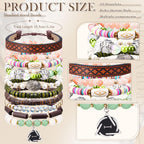 Nosiny 10pcs Therian Bracelets Fairy Grunge Stacking Leather Beaded Stretch Bracelet Therian Pride Symbol Accessory with Paw Designs for Cosplay Gift