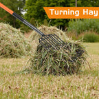 HIGHLIGHT Pitch Fork Pitchfork,10-Tine Wide 45Inch Fiberglass Manure Fork