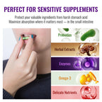 ATNreuro Size 0 Enteric Coated Empty Capsules – 100 Count Acid Resistant Gelatin Capsules – Delayed Release Empty Capsules for Probiotics, Herbal Powders – Non-GMO, Gluten Free