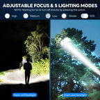 Tughlax 3Pack Rechargeable Flashlights High Lumens, Super Bright Flashlight with LCD Digital Display, 5 Modes Adjustable LED Flashlight Tactical Flashlights High Powered, Flash Lights for Emergency
