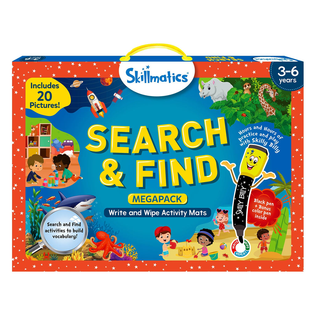 Skillmatics Search and Find Megapack Educational Game - Reusable Preschool Learning Activities, Perfect for Toddlers & Kids Who Love Toys, Art & Crafts, Builds Vocabulary, Gifts for Ages 3, 4, 5, 6