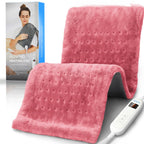 RENPHO Electric Heating pad for Back, Fathers Day Dad Gifts & Birthday Gifts for Women, Heating Pads for Neck and Shoulder, FSA Eligible HSA Store, Auto-Off, ETL Certified, Extra Large 12"x24" Pink