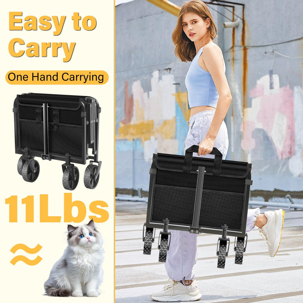 Collapsible Wagons Carts Foldable, 360Lbs Foldable Wagon with Wheels