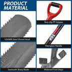 HANTOP Drain Spade Root Saw Spades Narrow Serrated Shovel, 44 inches